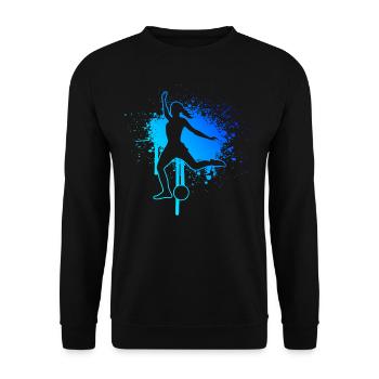 Fussballspielen Fussballer Fussballspieler - Unisex Pullover - Schwarz - Vorne - Alina (178cm) & Michal (187cm)