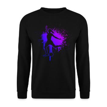 Fussball Fussballspielen Fussballer Fussballspiele - Unisex Pullover - Schwarz - Vorne - Alina (178cm) & Michal (187cm)
