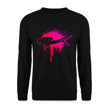 Plongeur Plongée Libre Taucher Scuba Taucher Scuba Diver - Sweat-shirt Unisexe - noir - Devant - Alina (178cm) & Michal (187cm)