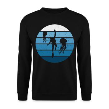 Plongée Pour Femmes Plongée Plongée Plongeuse Plongée Libre - Sweat-shirt Unisexe - noir - Devant - Alina (178cm) & Michal (187cm)
