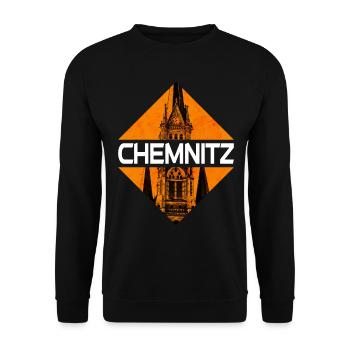 Chemnitz Germany City Skyline Home Love - Unisex Sweatshirt - black - Front - Alina (178cm) & Michal (187cm)