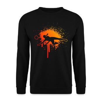 Damen Volleyballer Volley Volleyballspieler - Unisex Pullover - Schwarz - Vorne - Alina (178cm) & Michal (187cm)