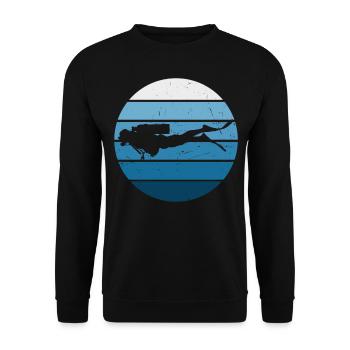 Damen Scuba Diver Diver Free Dive Scuba Tauchen - Unisex Pullover - Schwarz - Vorne - Alina (178cm) & Michal (187cm)