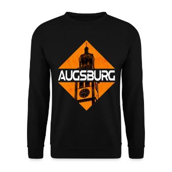Augsburg Deutschland Stadt Skyline Heimat Liebe - Unisex Pullover - Schwarz - Vorne - Alina (178cm) & Michal (187cm)