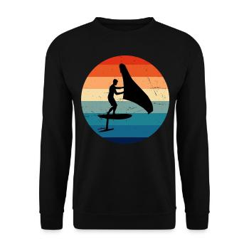 hydrofoil foilwing Herren wingsurf wingfoil - Unisex Pullover - Schwarz - Vorne - Alina (178cm) & Michal (187cm)