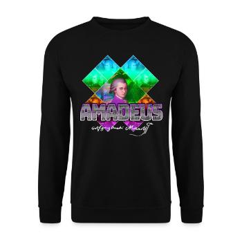 Mozart Pop Art | Wolfgang Amadeus Mozart Gift - Unisex Sweatshirt - black - Front - Alina (178cm) & Michal (187cm)
