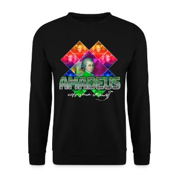 Mozart Pop Art | Wolfgang Amadeus Mozart Gift - Unisex Sweatshirt - black - Front - Alina (178cm) & Michal (187cm)