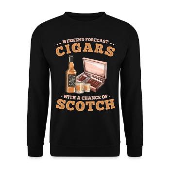 Weekend Forecast Cigars with a Chance of Scotch - Unisex Sweatshirt - black - Front - Alina (178cm) & Michal (187cm)