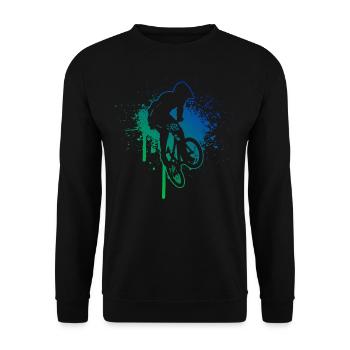 Damen Bike bmx Herren bmx jungen Radfahren - Unisex Pullover - Schwarz - Vorne - Alina (178cm) & Michal (187cm)
