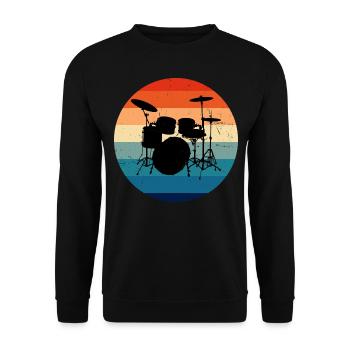 Percussionist Men's Drummer Drum Kit - Unisex Sweatshirt - black - Front - Alina (178cm) & Michal (187cm)