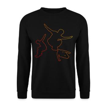 Parkour Parcours Herren Free Running Free Runner - Unisex Pullover - Schwarz - Vorne - Alina (178cm) & Michal (187cm)