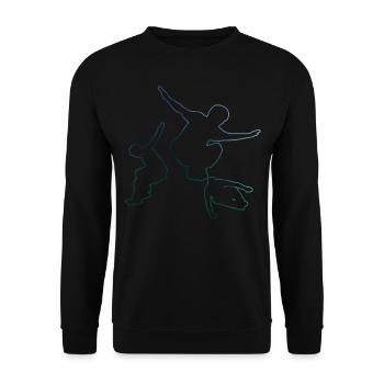 Cours de course à pied gratuit de parkour pour femmes - Sweat-shirt Unisexe - noir - Devant - Alina (178cm) & Michal (187cm)