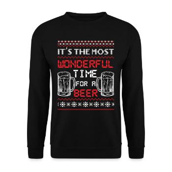 It's the best time for a beer - Unisex Sweatshirt - black - Front - Alina (178cm) & Michal (187cm)