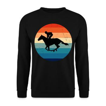 Equestrian Springreiten Reitsport Jagdreiten - Unisex Pullover - Schwarz - Vorne - Alina (178cm) & Michal (187cm)