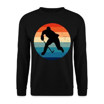 Joueur de hockey sur glace féminin - Sweat-shirt Unisexe - noir - Devant - Alina (178cm) & Michal (187cm)