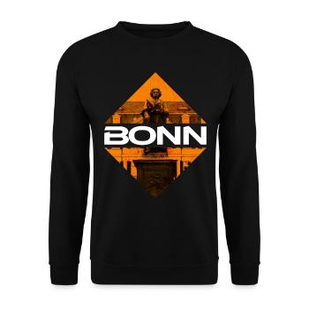 Bonn Deutschland Stadt Skyline Heimat Liebe - Unisex Pullover - Schwarz - Vorne - Alina (178cm) & Michal (187cm)