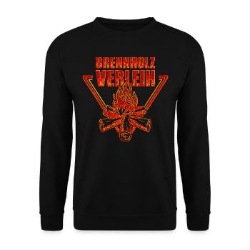 Brennholz Verleih Feuer Lava - Unisex Pullover - Schwarz - Vorne - Alina (178cm) & Michal (187cm)