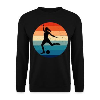 Football Football Jouer au football Femmes Hommes - Sweat-shirt Unisexe - noir - Devant - Alina (178cm) & Michal (187cm)