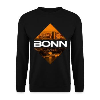 Bonn Deutschland Stadt Skyline Heimat Liebe - Unisex Pullover - Schwarz - Vorne - Alina (178cm) & Michal (187cm)