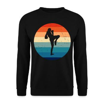 Boxe Thaï Hommes Muay Thai Boxe Thaï Boxeur Thaï - Sweat-shirt Unisexe - noir - Devant - Alina (178cm) & Michal (187cm)