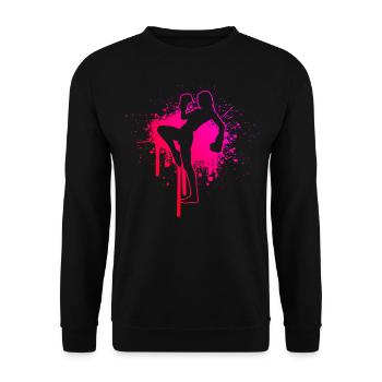 Kickboxer Kickbox Kickboxen Boxing Boxen - Unisex Pullover - Schwarz - Vorne - Alina (178cm) & Michal (187cm)