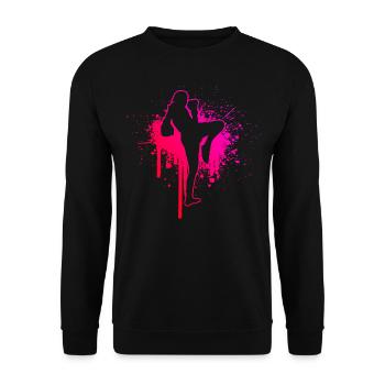 Boxe thaïlandaise féminine Boxeuse thaïlandaise Muay Thai Hommes - Sweat-shirt Unisexe - noir - Devant - Alina (178cm) & Michal (187cm)