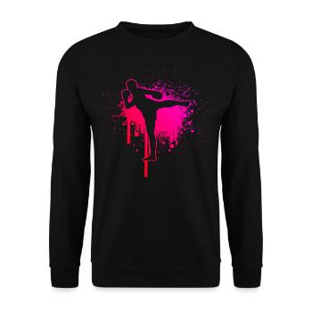 Thai Boxing Thai Boxer Men Thai Boxing Women - Unisex Sweatshirt - black - Front - Alina (178cm) & Michal (187cm)