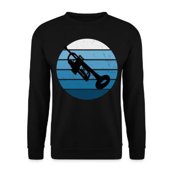 Trompetenspieler Trompeter Trompete Jazz Trompeter - Unisex Pullover - Schwarz - Vorne - Alina (178cm) & Michal (187cm)