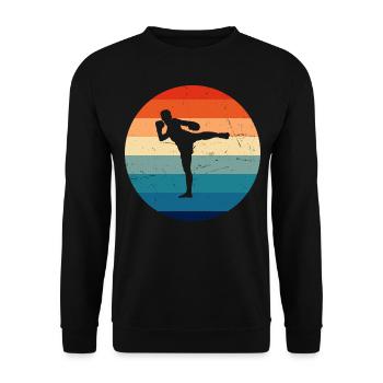 Women's Thai Boxing Men Thai Boxer Thaiboxing - Unisex Sweatshirt - black - Front - Alina (178cm) & Michal (187cm)
