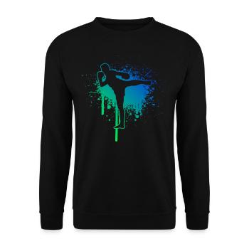 Thai Boxing Thai Boxing Thai Boxer Men Thai Boxing - Unisex Sweatshirt - black - Front - Alina (178cm) & Michal (187cm)