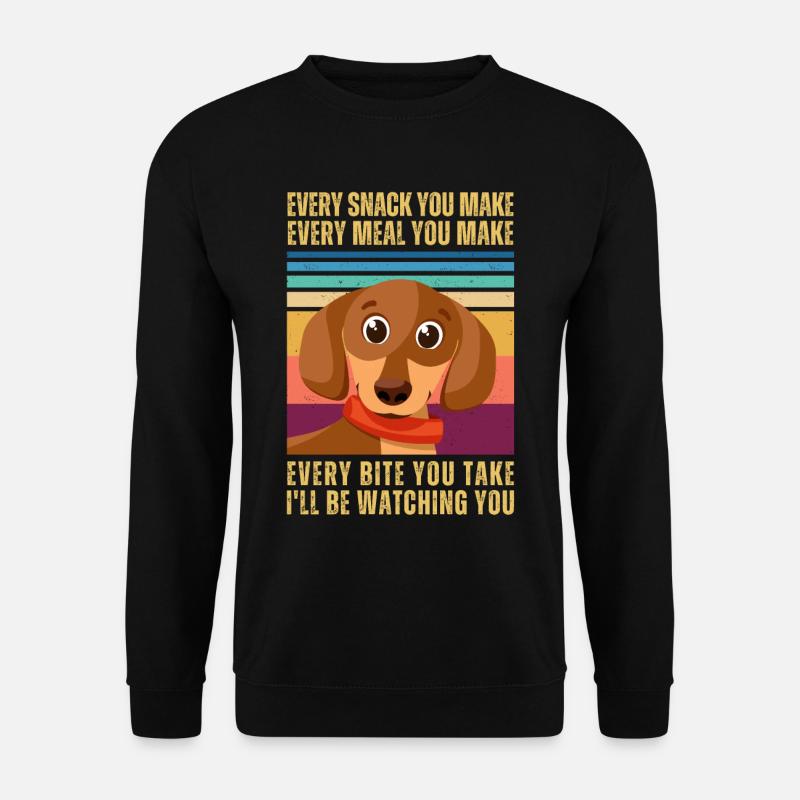 WATCHING DACHSHUND - Unisex Sweatshirt - black