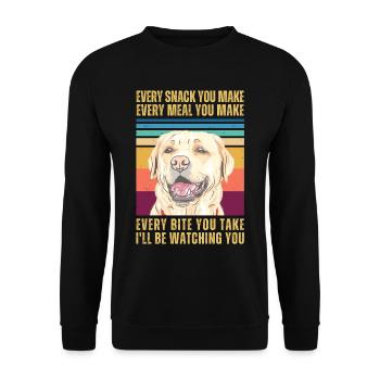 BEOBACHTEN VON RETRIEVER - Unisex Pullover - Schwarz - Vorne - Alina (178cm) & Michal (187cm)