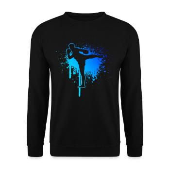Thai Boxing Women Men Thaiboxing Thai Box - Unisex Sweatshirt - black - Front - Alina (178cm) & Michal (187cm)