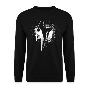 Thai Boxing Men Thai Boxer Women Thaibox - Unisex Sweatshirt - black - Front - Alina (178cm) & Michal (187cm)