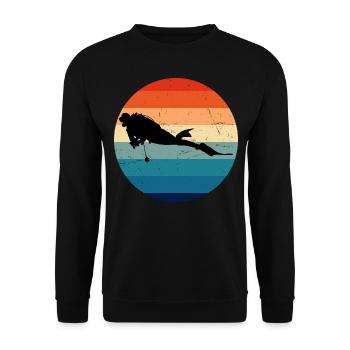 Diver Women Scuba Diver Diving Men - Unisex Sweatshirt - black - Front - Alina (178cm) & Michal (187cm)
