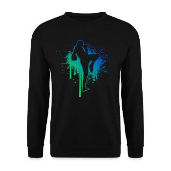 Thai Boxing Thai Boxer Thai Boxing Men's Thai Boxing - Unisex Sweatshirt - black - Front - Alina (178cm) & Michal (187cm)