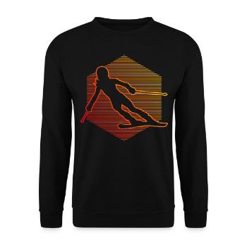 Damen Skifahrer Freestyle Skifahrer Skiing - Unisex Pullover - Schwarz - Vorne - Alina (178cm) & Michal (187cm)