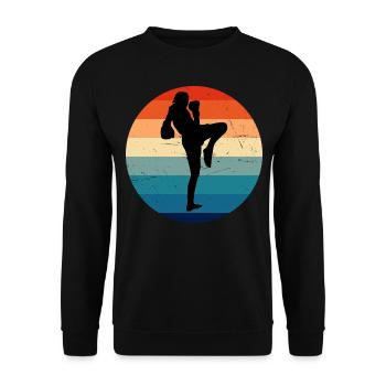 Thai Boxer Women Muay Thai Thai Boxing Thaiboxing - Unisex Sweatshirt - black - Front - Alina (178cm) & Michal (187cm)
