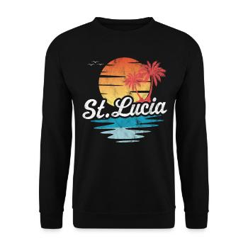 St Lucia - Unisex Sweatshirt - black - Front - Alina (178cm) & Michal (187cm)