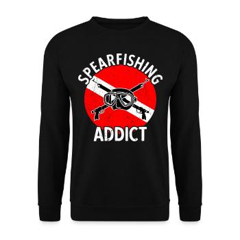 Spearfishing Spearfisher Spear Fisher - Unisex Sweatshirt - black - Front - Alina (178cm) & Michal (187cm)