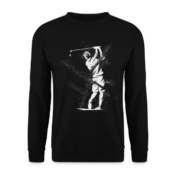Golf, Golf, Golfer, Sport, Hobby, Splash, Grunge - Unisex Sweatshirt - black - Front - Alina (178cm) & Michal (187cm)
