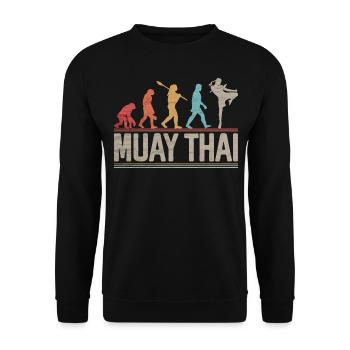 Muay Thai Evolution Kickboxing Martial Arts - Unisex Sweatshirt - black - Front - Alina (178cm) & Michal (187cm)