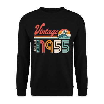 1955 Birthday Gift Born In 1955 - Unisex Sweatshirt - black - Front - Alina (178cm) & Michal (187cm)