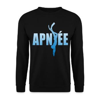 apnée plongée coach plongeur apnéiste - Sweat-shirt Unisexe - noir - Devant - Alina (178cm) & Michal (187cm)