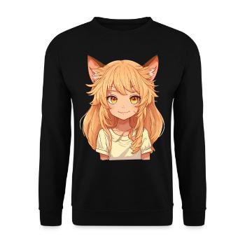 Kemonomimi Anime Manga Kawaii Chibi Girl Personnage - Sweat-shirt Unisexe - noir - Devant - Alina (178cm) & Michal (187cm)