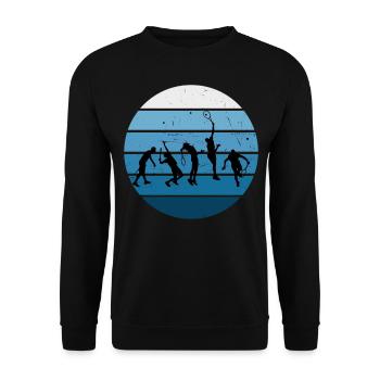 Tennis spielen Tennis Tennisspieler Tennisspielen - Unisex Pullover - Schwarz - Vorne - Alina (178cm) & Michal (187cm)