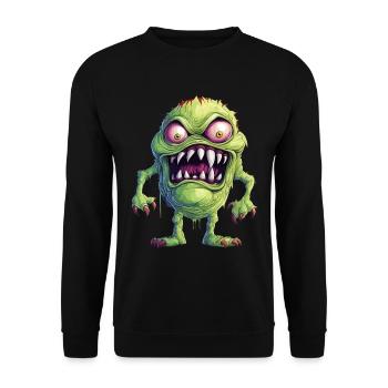 Halloween Monster Zombie Gruselig Horror Kostüm - Unisex Pullover - Schwarz - Vorne - Alina (178cm) & Michal (187cm)