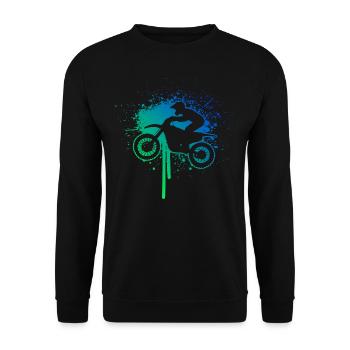 Supermoto Men's Dirt Bike Motocross Freestyle Moto - Unisex Sweatshirt - black - Front - Alina (178cm) & Michal (187cm)
