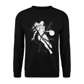 Basket-ball Femme Basketteur Joueur de basket-ball - Sweat-shirt Unisexe - noir - Devant - Alina (178cm) & Michal (187cm)