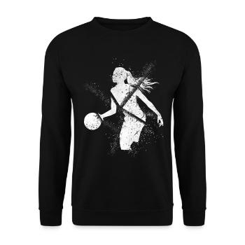 Basket-ball Femme Basketteur Joueur de basket-ball - Sweat-shirt Unisexe - noir - Devant - Alina (178cm) & Michal (187cm)